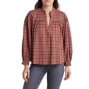 Treasure & Bond Red Plaid Blouse